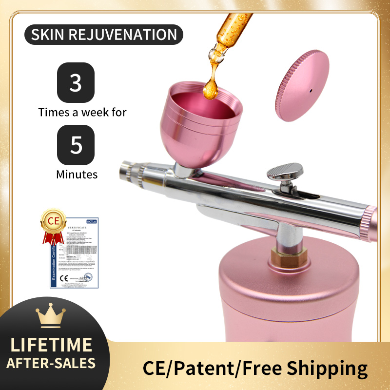 Airbrush Kit With Mini Compressor - ミニairbrushナノ酸素圧力ディープスキンインジェクション家庭用スプレー空気圧縮機キットネイルアート入れ墨工芸ケーキミストスプレー