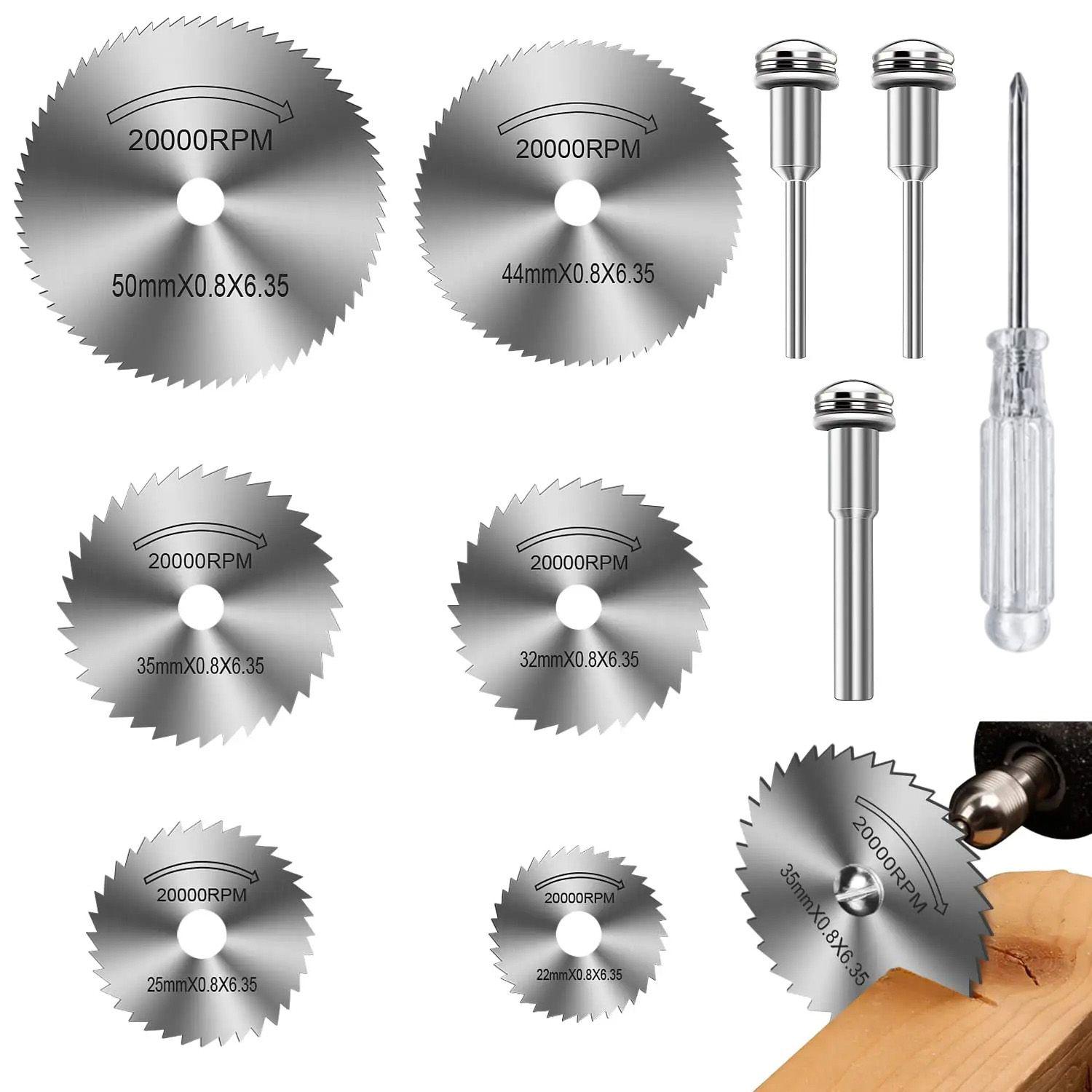 Cordless Rotary Tool Kit Accessories - 6個入り HSS ドリルソーブレード ドレメル回転工具用 切断ディスク 木材