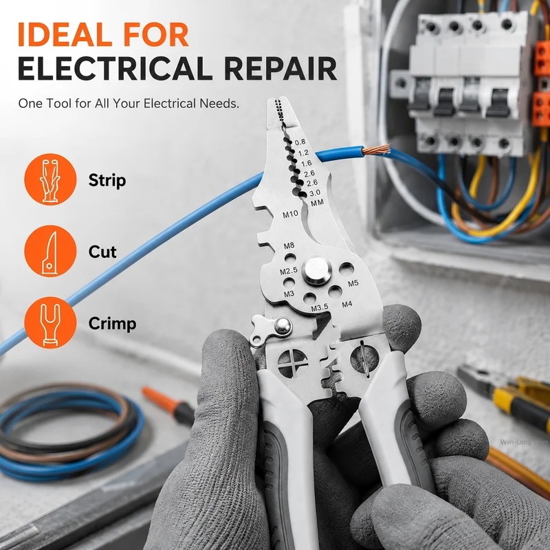 頑丈な工業用ワイヤーストリッパー。多機能電気ペンチ、ワイヤー - Automatic Wire Stripper Cutter のレビューと価格