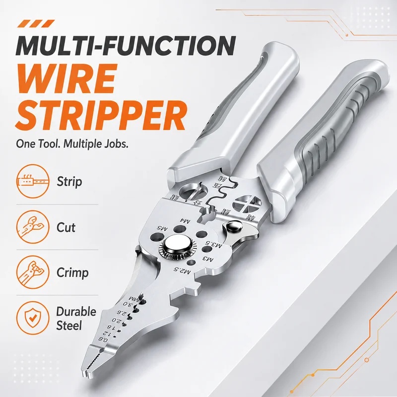 頑丈な工業用ワイヤーストリッパー。多機能電気ペンチ、ワイヤー - Automatic Wire Stripper Cutter のレビューと価格