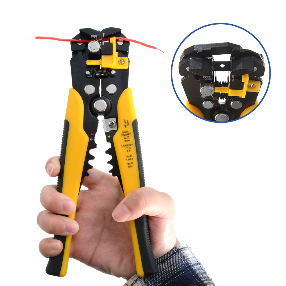 調整可能な自動ワイヤーストリッパー兼圧着プライヤー。多機能ケ - Automatic Wire Stripper Cutter のレビューと価格