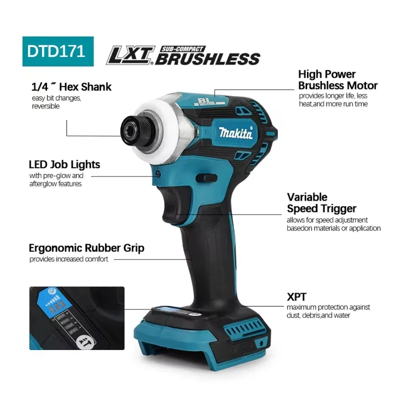 マキタ DTD171 ブラシレス インパクトドライバー 充電 - Brushless Cordless Electric Drill 18V のレビューと価格