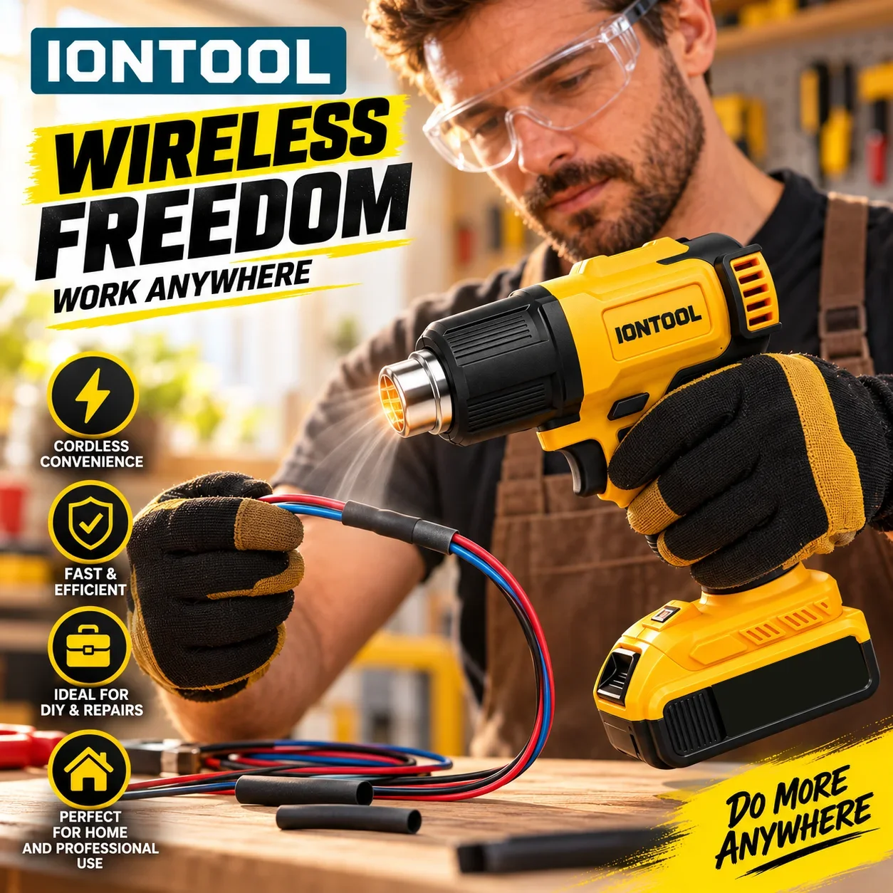 IONTOOL コードレスヒートガン 550 ℃   収縮チ - Cordless Heat Gun For Shrink Tubing のレビューと価格