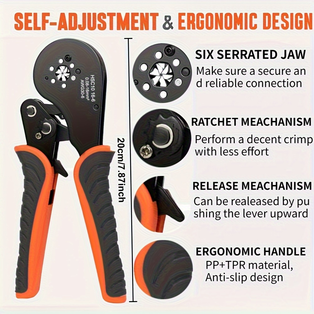 HSC8 16-6 六角形クリンパーキット、800個のPVC - Automatic Wire Stripper Cutter のレビューと価格