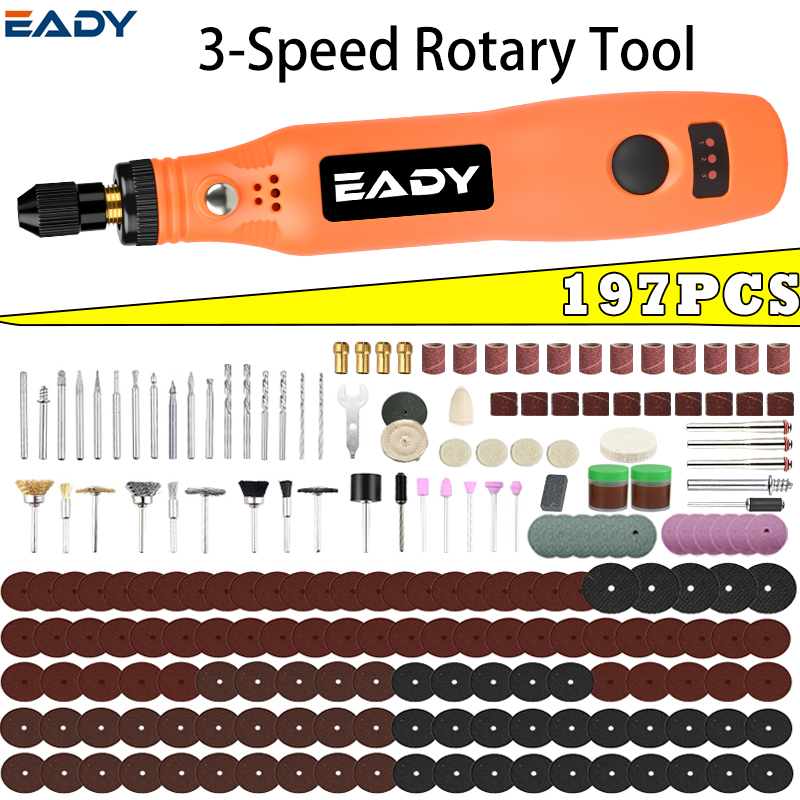 USBコードレス回転工具キット – 金属研磨、模型製作、アク - Cordless Rotary Tool Kit Accessories のレビューと価格